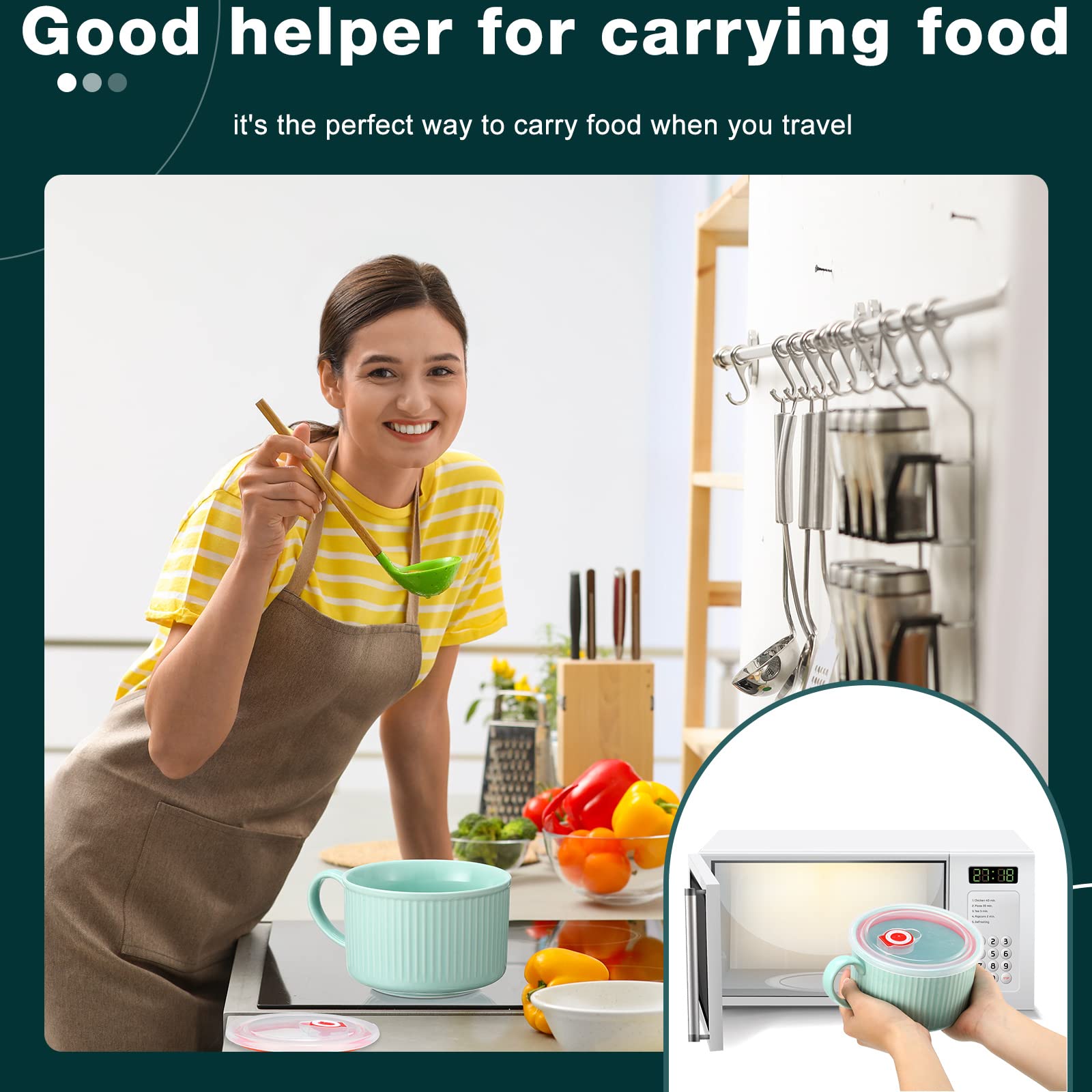 Nuenen leak-proof lid soup container for transport and storage