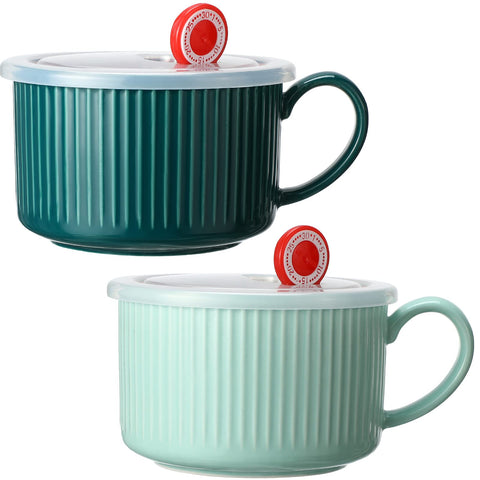 Nuenen blue soup bowl with lid and handle for easy reheating and serving