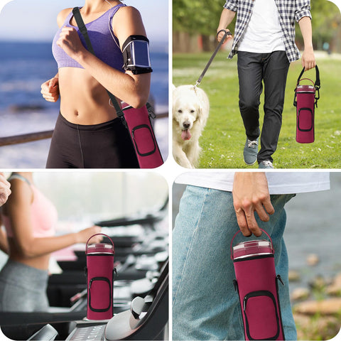 NUENSS-ROR burgundy storage bag highlights stylish travel-ready design.