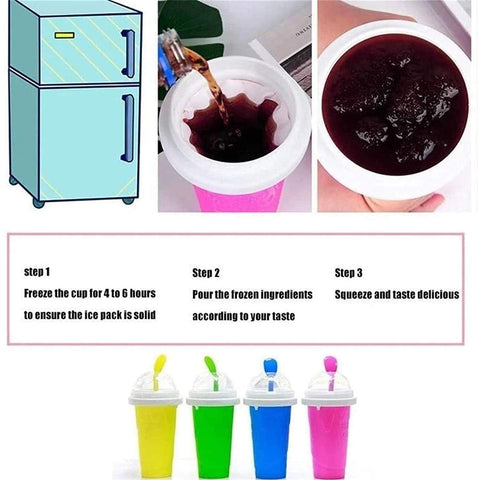 NUFR Slushie Maker Cup 2-in-1 straw and spoon supports easy sipping