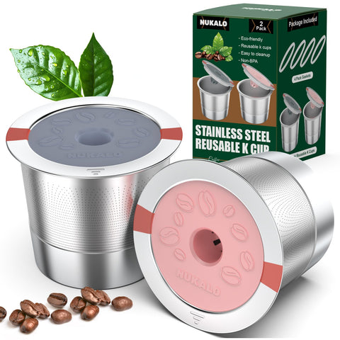 NUKALO Kcup refillable pink filter close-up shows premium filtration for richer coffee