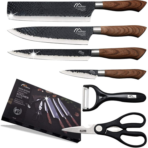 Numola 6-piece knife set in a black box for a stylish kitchen gift