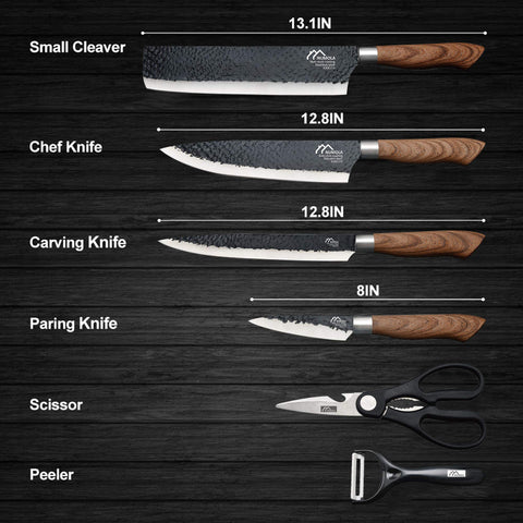 Numola 8-inch chef knife blade ready for precise slicing and mincing