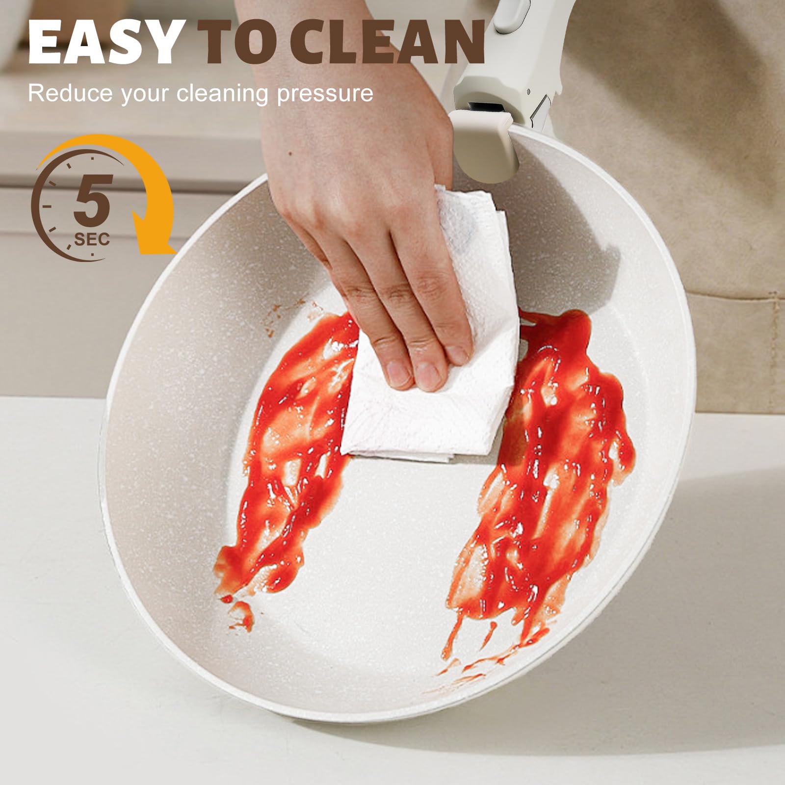 Numola oven and dishwasher safe pots and pans for convenient cleanup