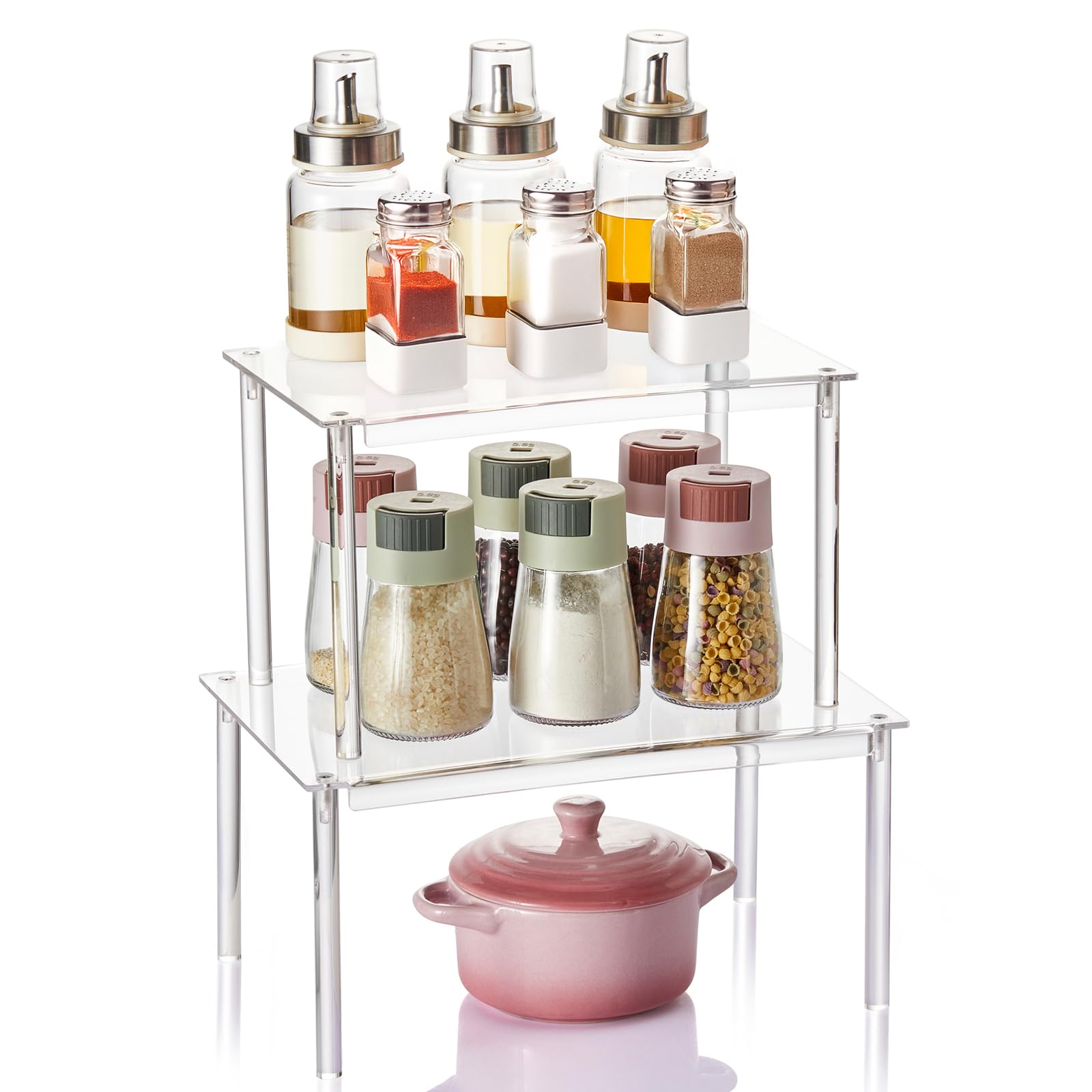 Nuoex clear acrylic spice rack shelf for easy, organized access