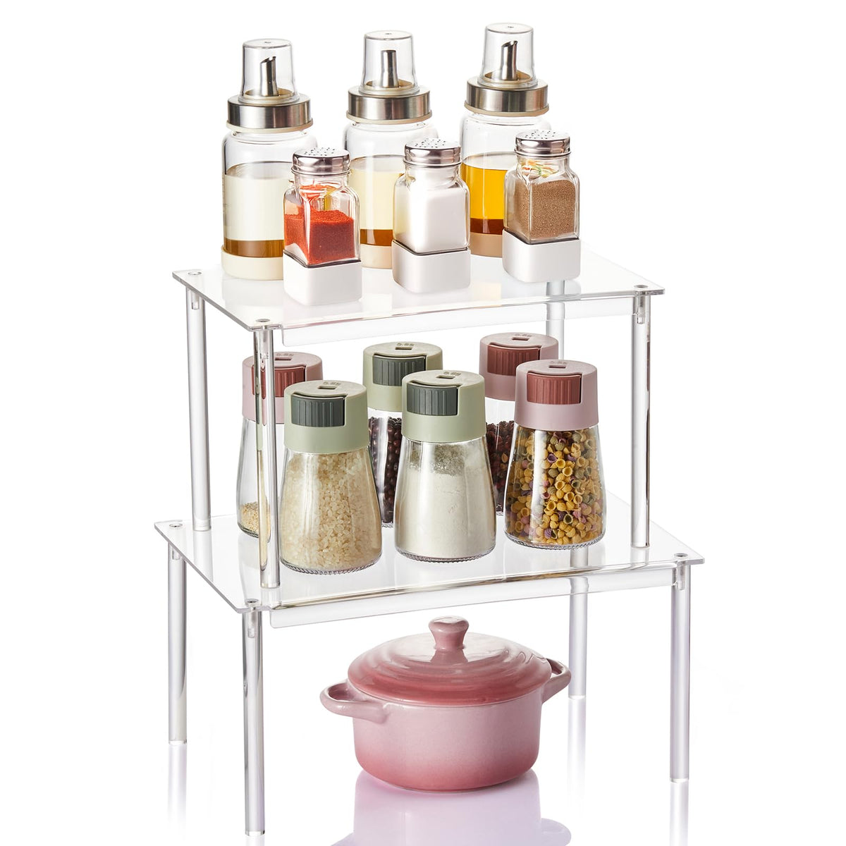 Nuoex clear acrylic spice rack shelf for easy, organized access