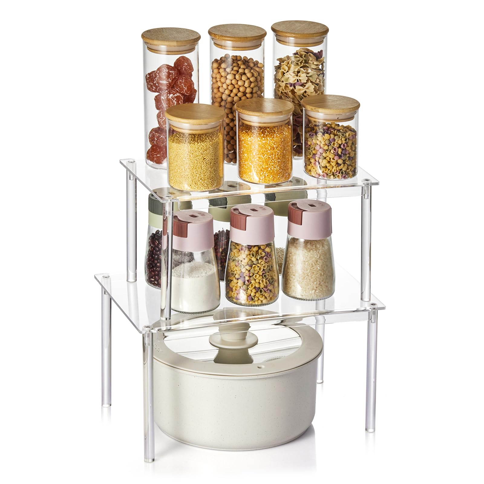 Nuoex compact counter organizer shelf enables easy countertop organization