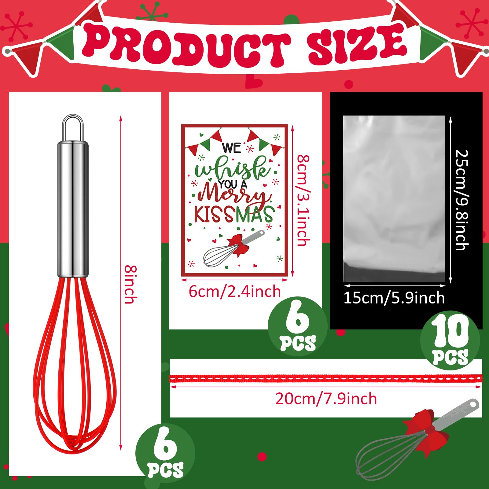Nuogo 8-inch stainless steel whisk, durable and easy to use.