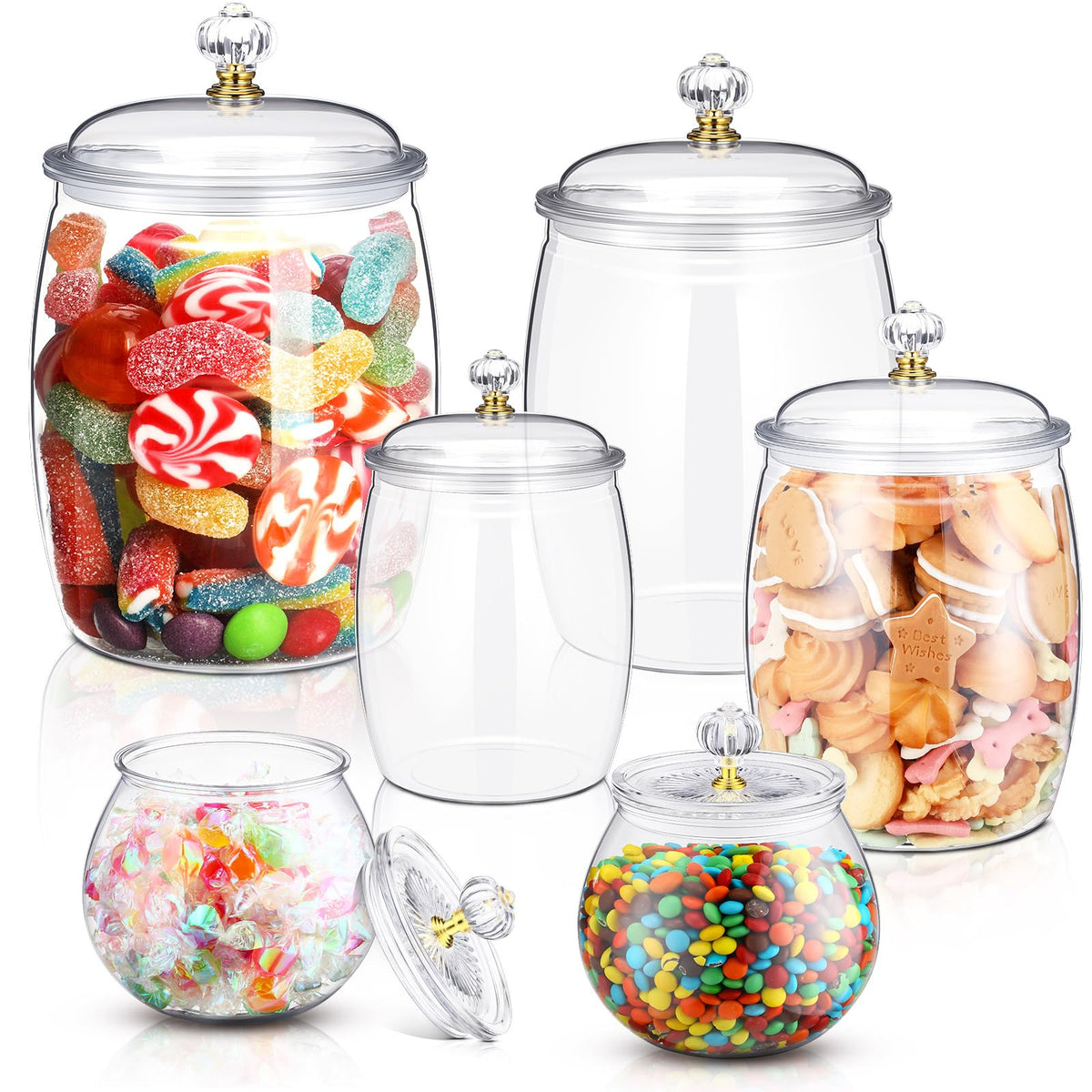 Nuogo 90 oz clear candy jar with lid for organized pantry storage
