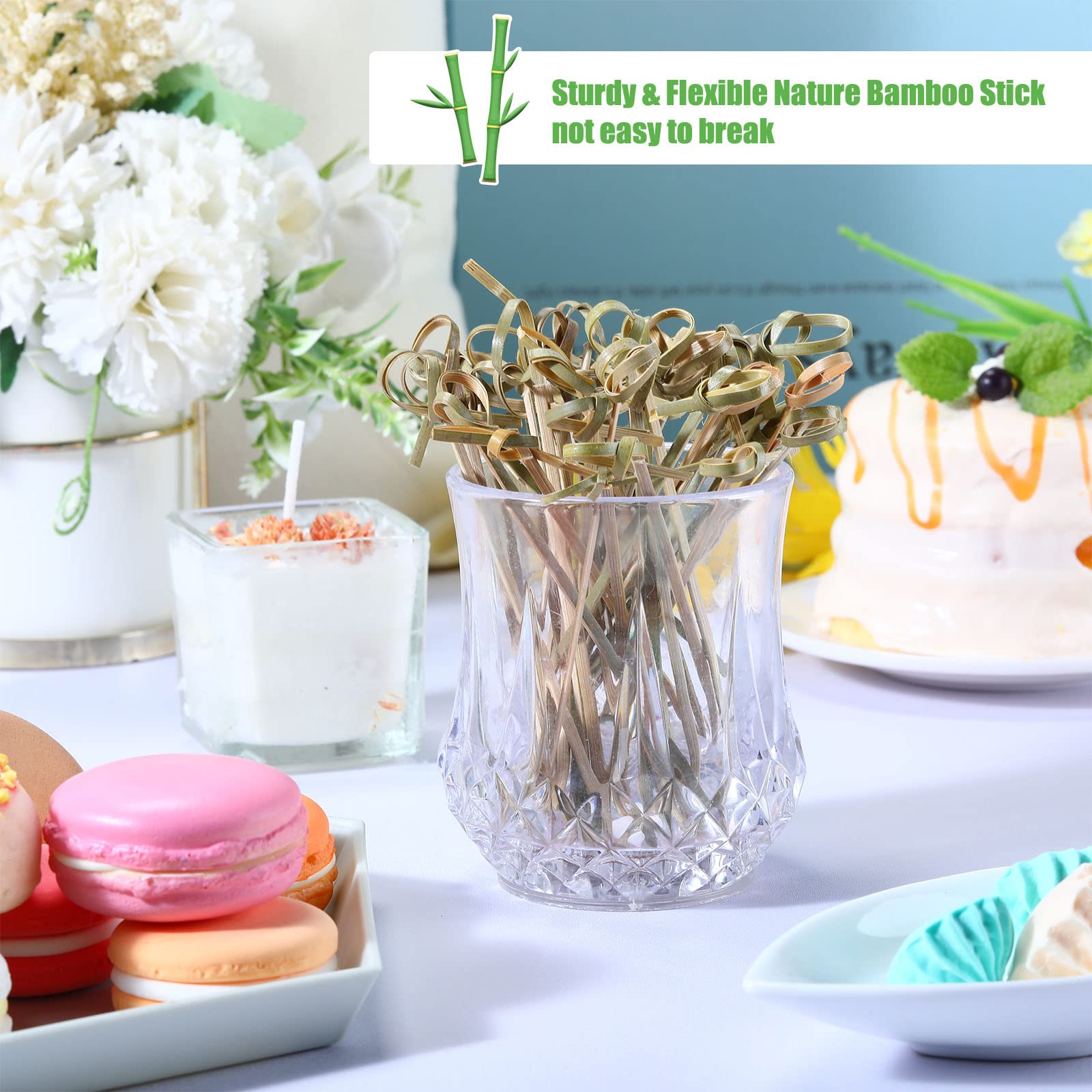 Nuogo dessert and fruit skewers suitable for cupcakes and finger foods.