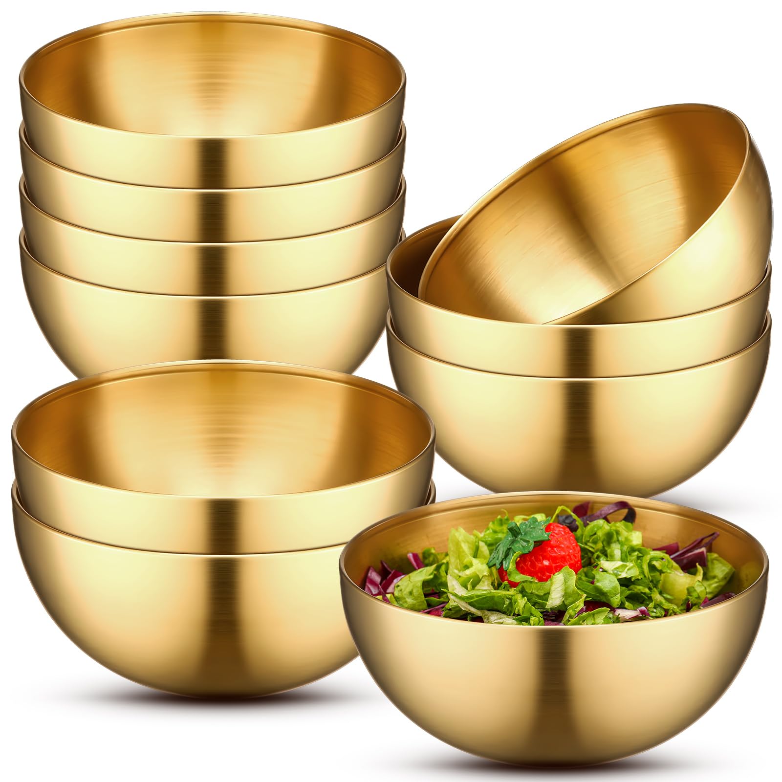 Nuogo gold bowls set of 10; durable, versatile kitchen tool for daily use.