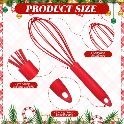 Nuogo red whisk in action for smooth stirring without scratching cookware