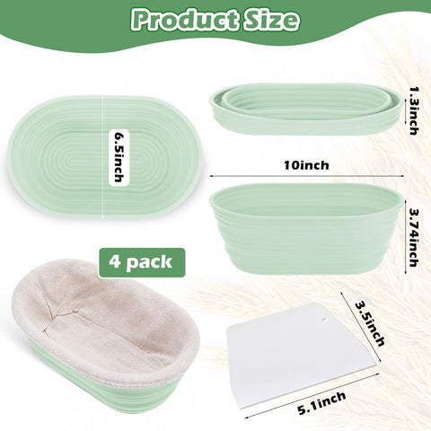 Nuogo silicone bread proofing basket green close-up showing smooth surface