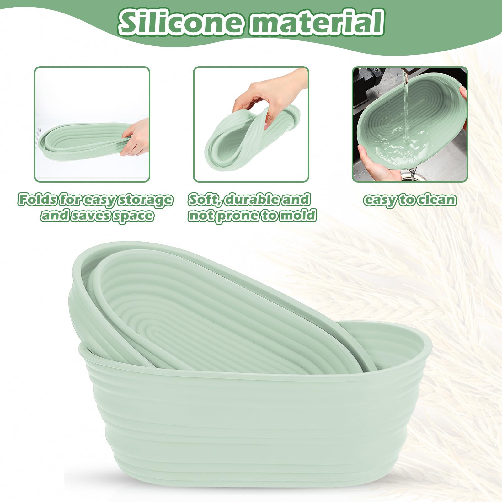 Nuogo silicone proofing basket oven safe up to 230 C for versatile baking
