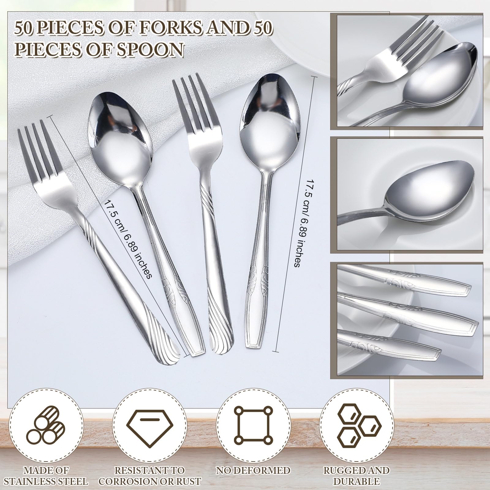 Nuogo stainless steel flatware with mirror polish enhances table presence