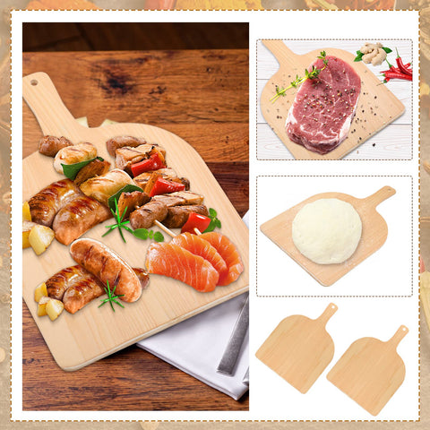 Nuogo wood grain cutting board paddle displays versatile kitchen use.