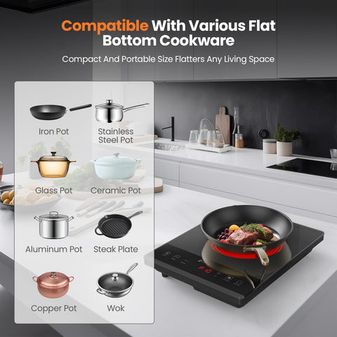 Nuopuplai hot plate controls and dial for precise heat levels