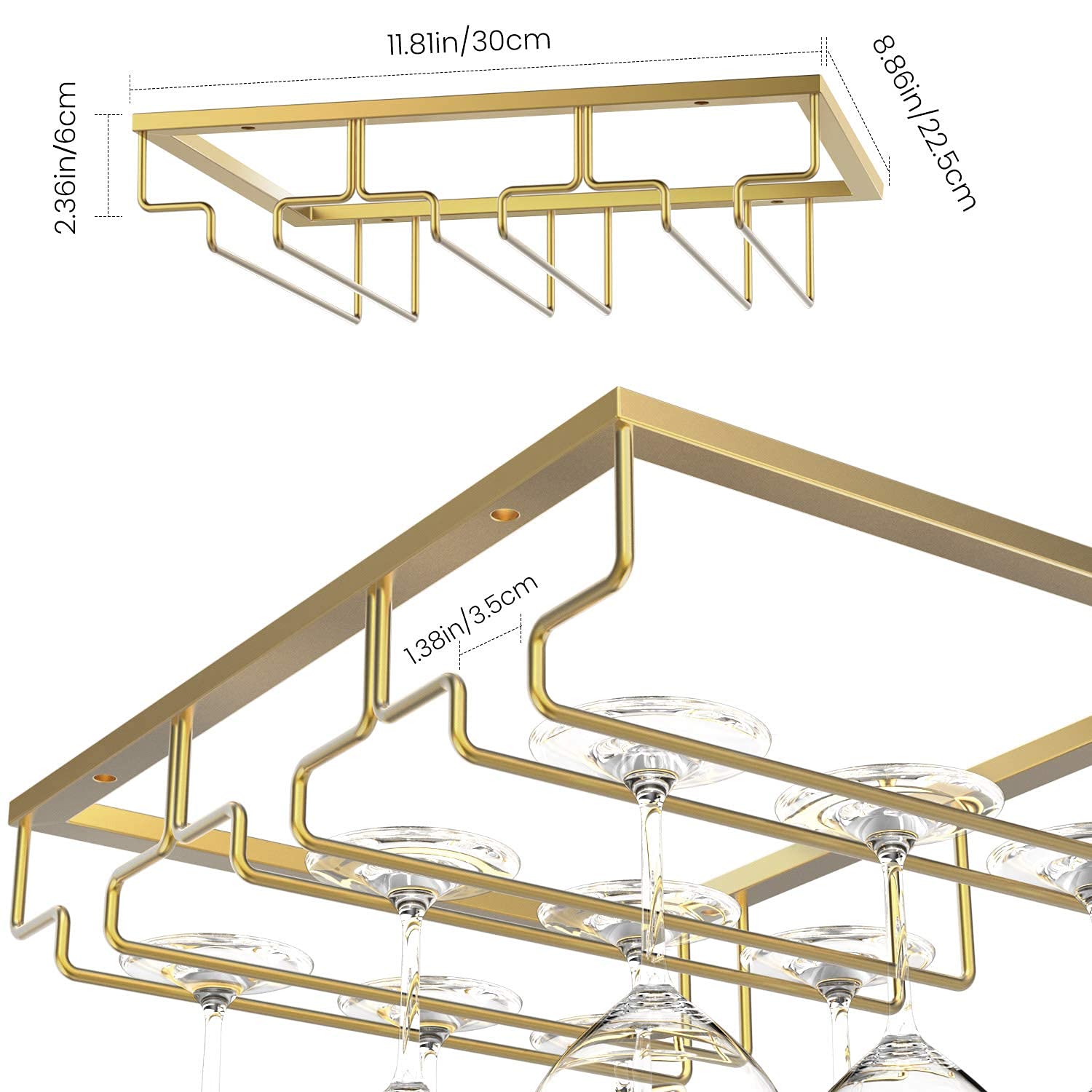 Nuovoware gold wine rack easy to install with simple screws.