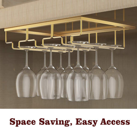 Nuovoware stemware rack three-row design keeps goblets neatly organized.