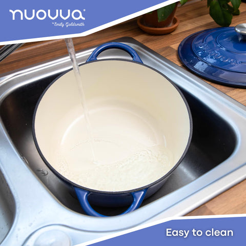 Nuovva enamel interior provides a smooth surface for quick cleaning.