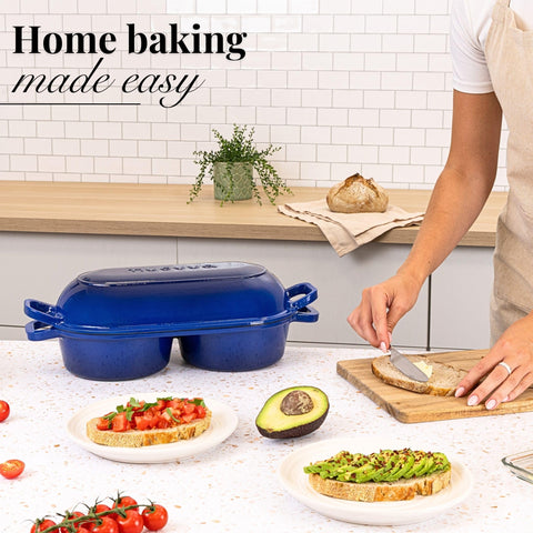 Nuovva dark blue finish adds a stylish kitchen touch