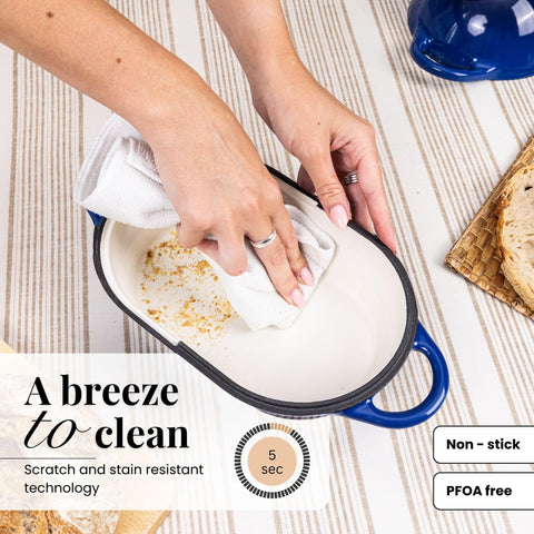 Nuovva dark blue rectangular bread pot ideal for sourdough loaves.