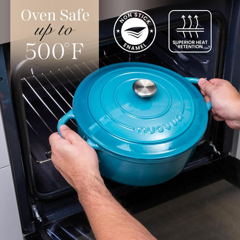 Nuovva enamel interior shown for smooth release and easy cleanup.