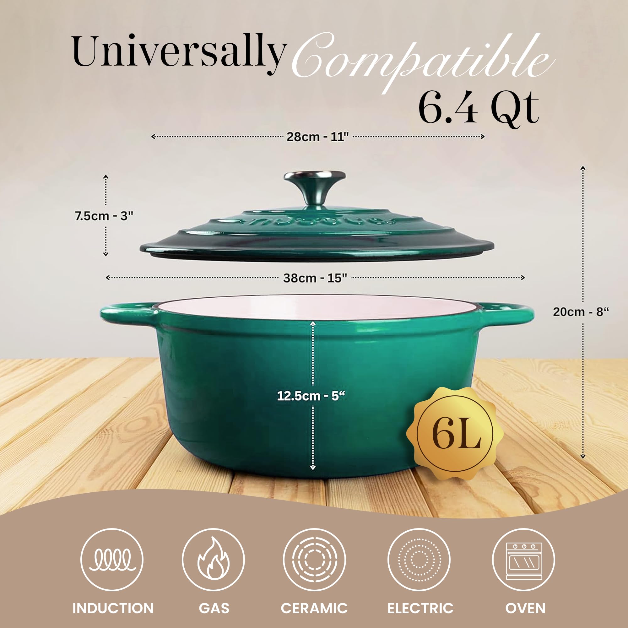 Nuovva Dutch oven lid robust and snug for moisture retention