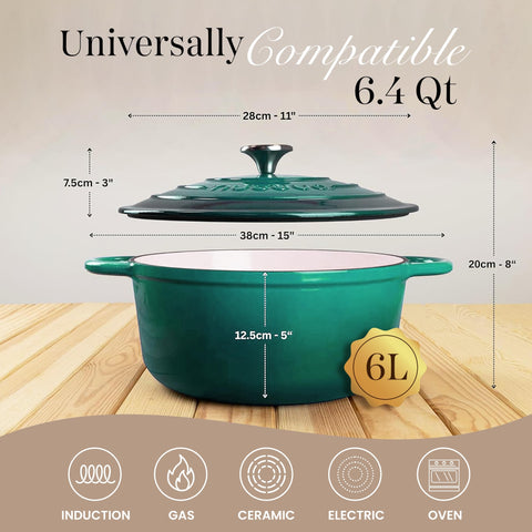 Nuovva Dutch oven lid robust and snug for moisture retention