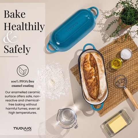 Nuovva cast iron retains heat for consistent crust and browning