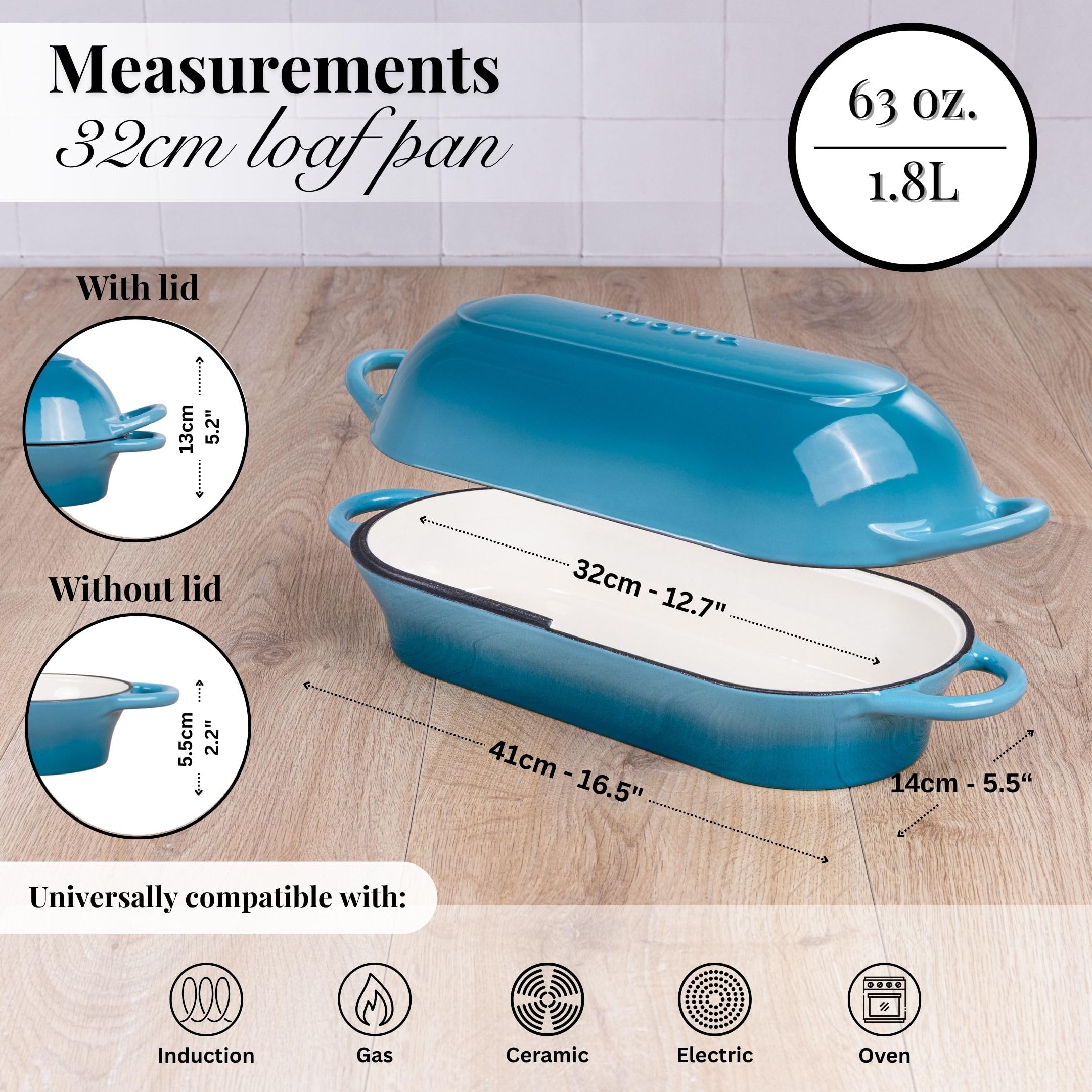 Nuovva bread loaf pot with handles visible, easy oven transfer