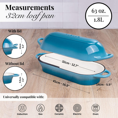 Nuovva bread loaf pot with handles visible, easy oven transfer