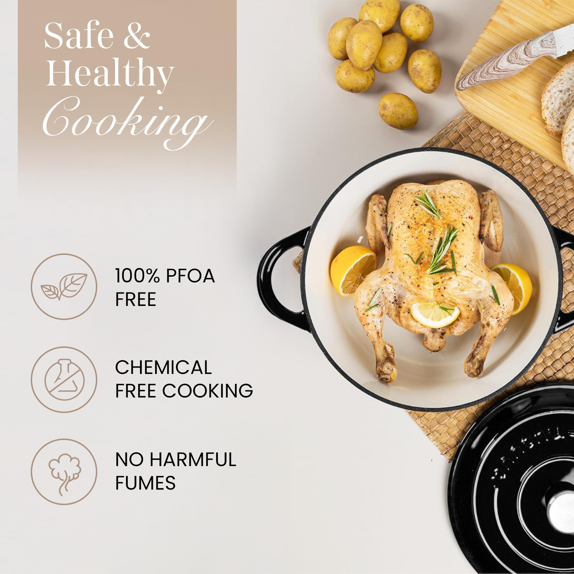 Bread baking in the Nuovva Dutch oven yields crusty, moist loaves