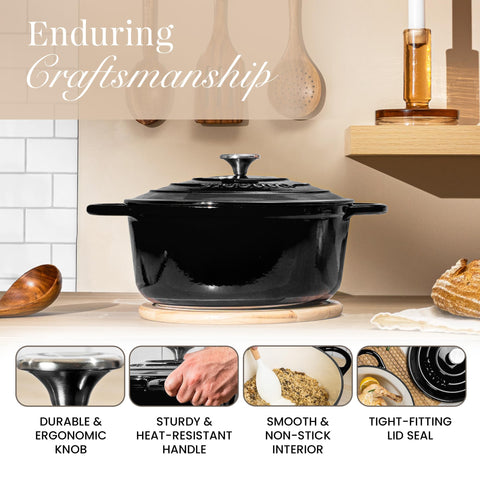 Nuovva enamelled cast iron Dutch oven in red option for kitchen color