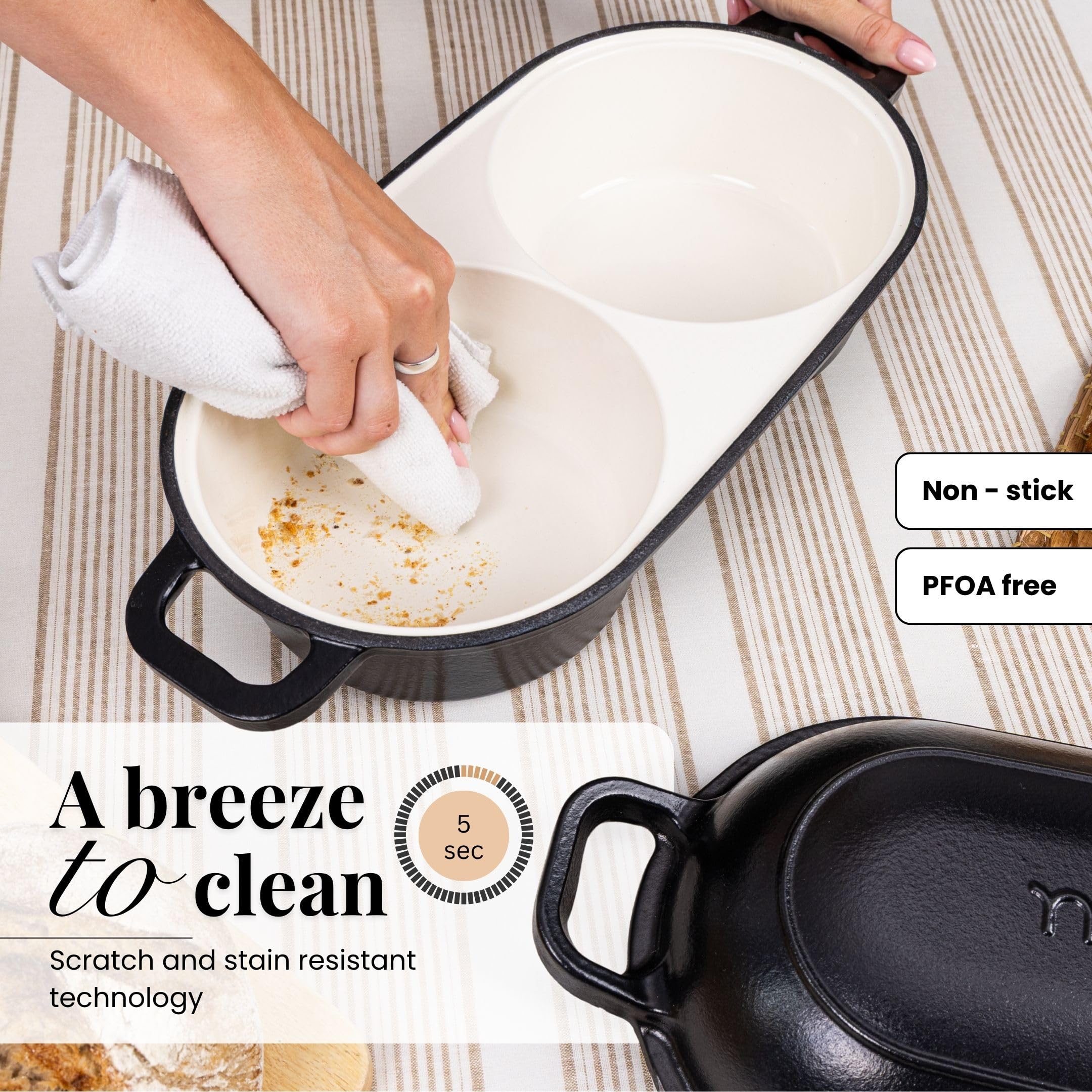 Nuovva cast iron pan demonstrates even heat distribution