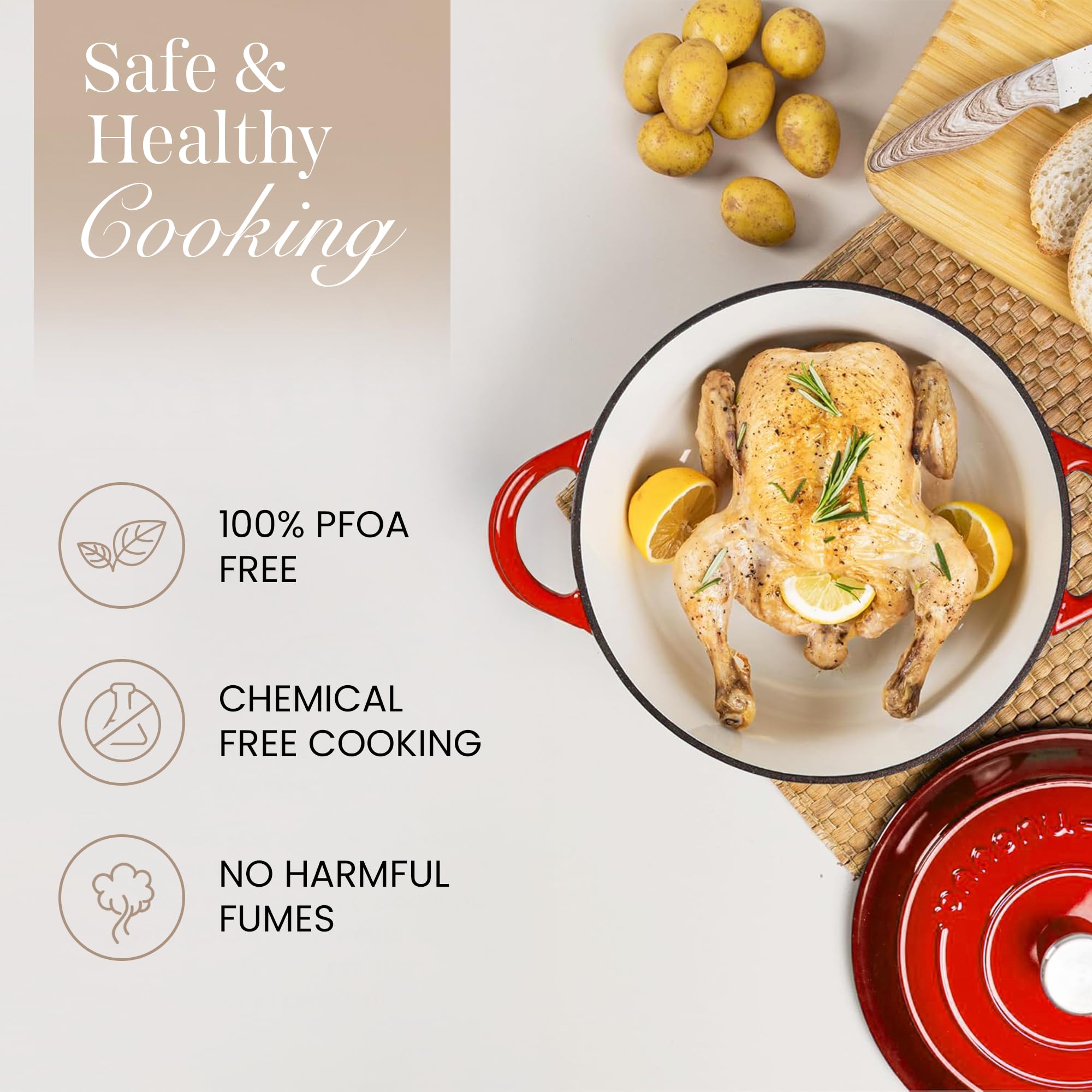 Nuovva oven-safe up to 500°F, ideal for stovetop to oven use.