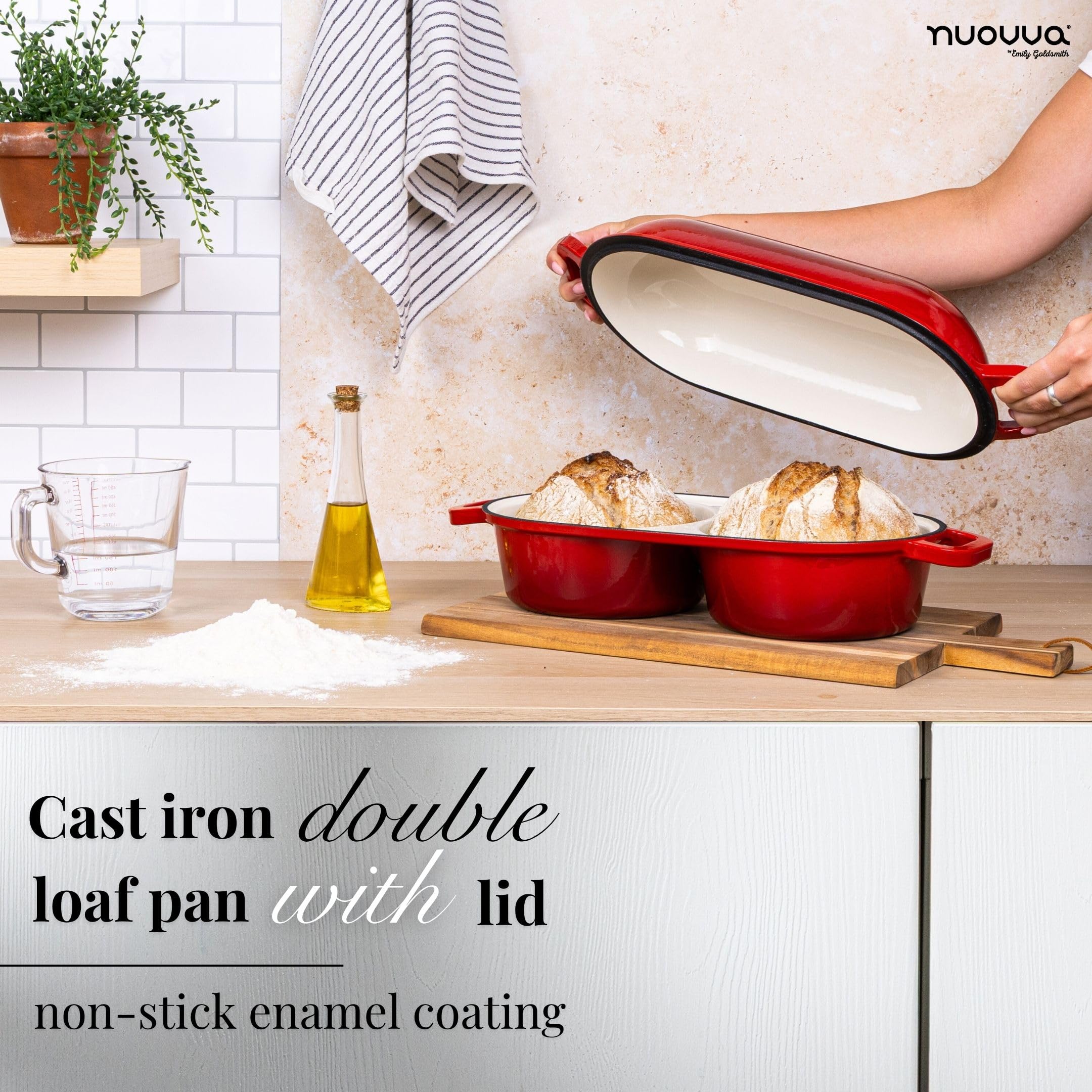 Nuovva reinforced enamel coating resists chips for long-lasting use.