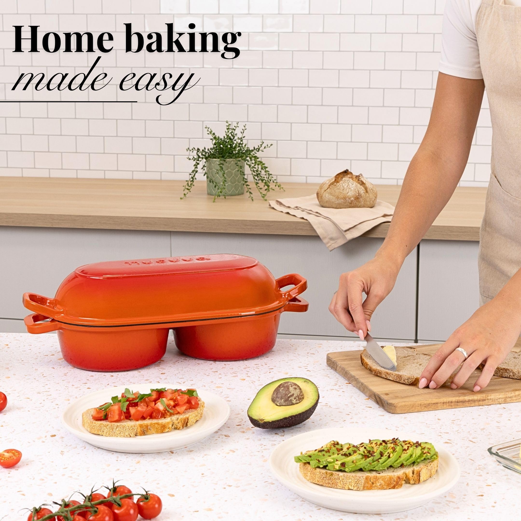 Nuovva two-loaf baking utility for weekend bread projects.