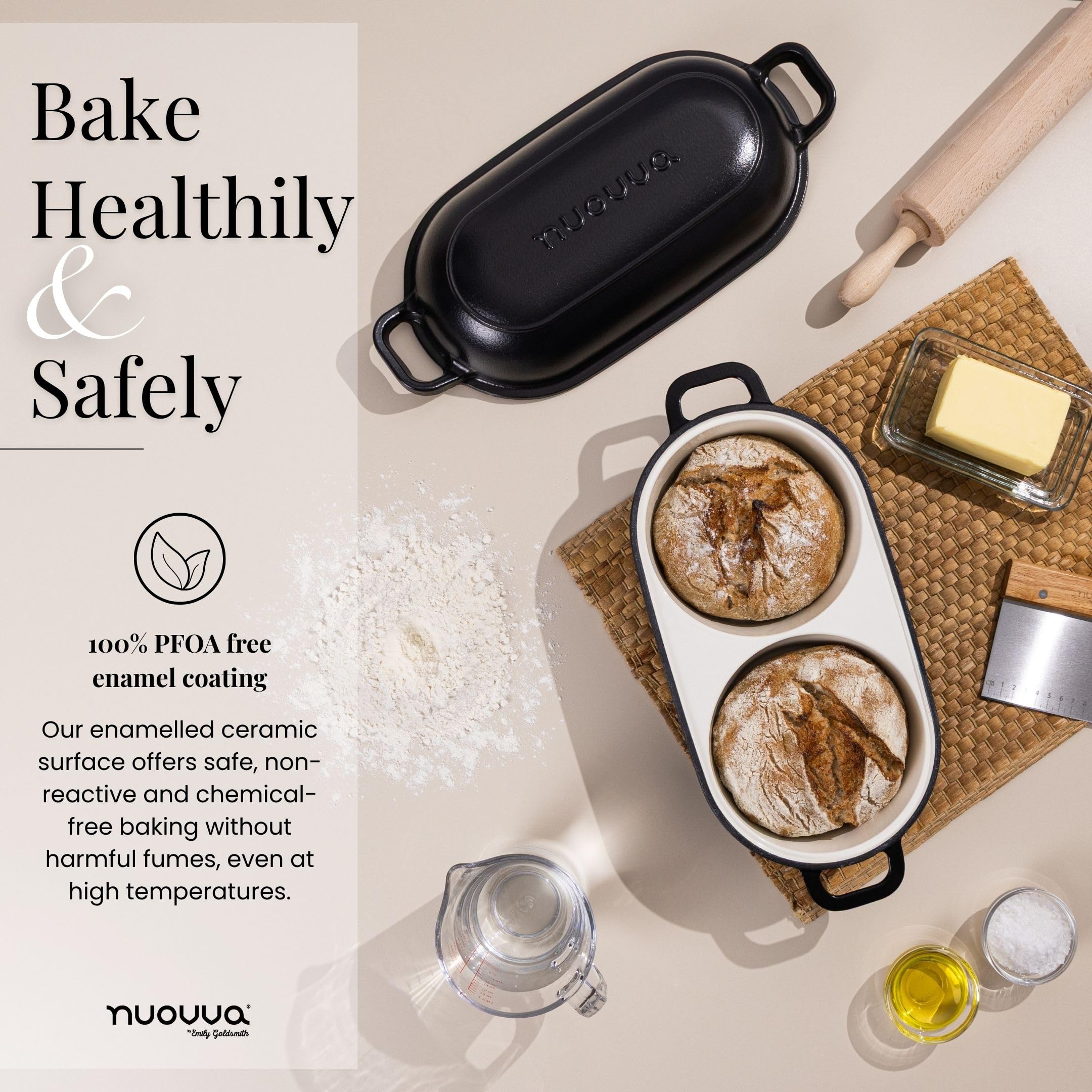 Nuovva view of two loaf spaces ready for batch baking