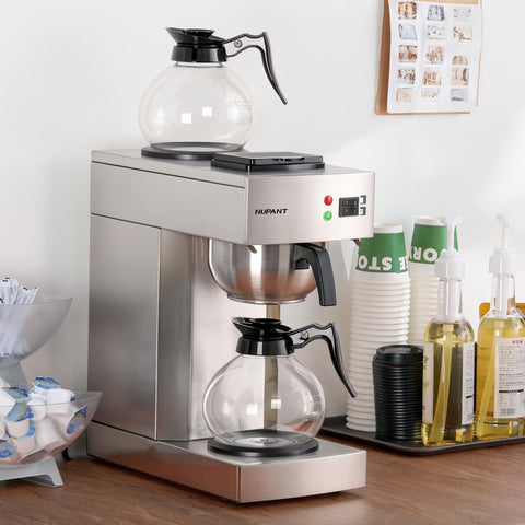 NUPANT two glass carafes support continuous brewing for events and high-traffic beverage stations.