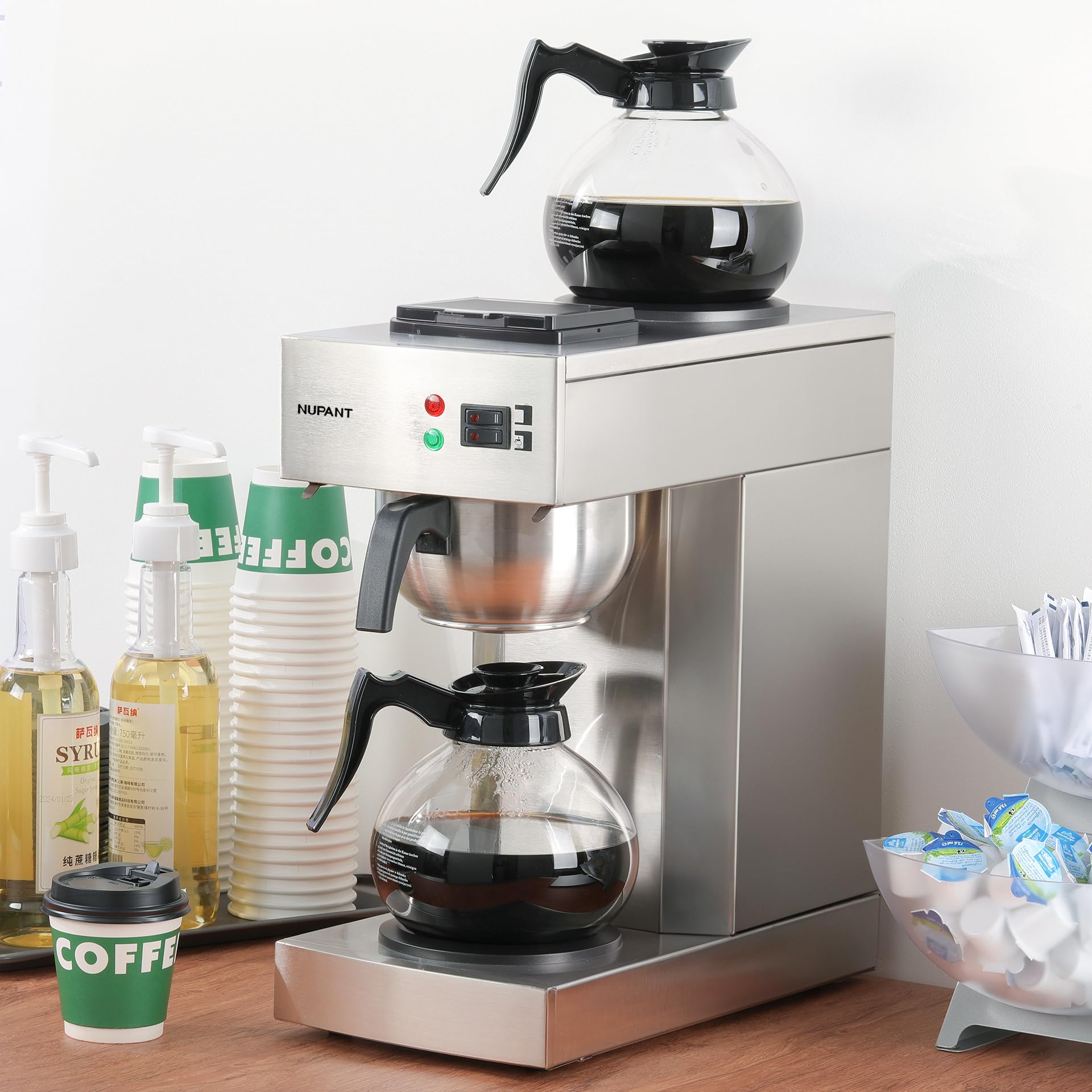 NUPANT dual warmers keep drinks warm for guests and staff.