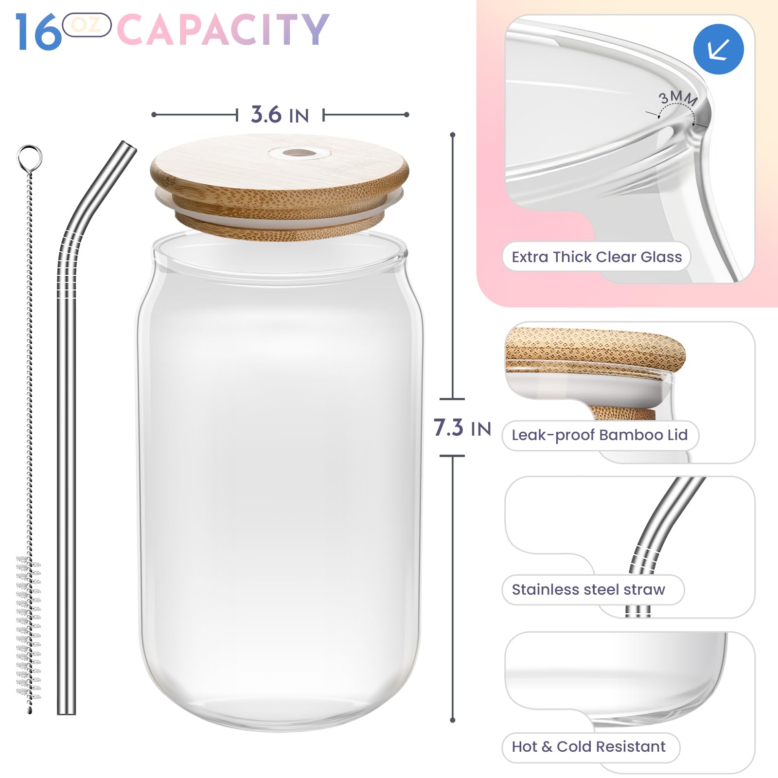 Nurforta glass cup with bamboo lid highlights eco-friendly design.