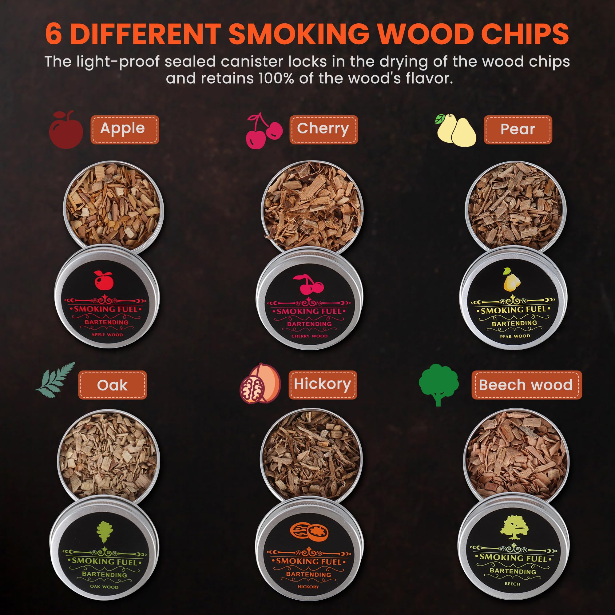 Nusican pear wood chips for light, fruity aroma in beverages