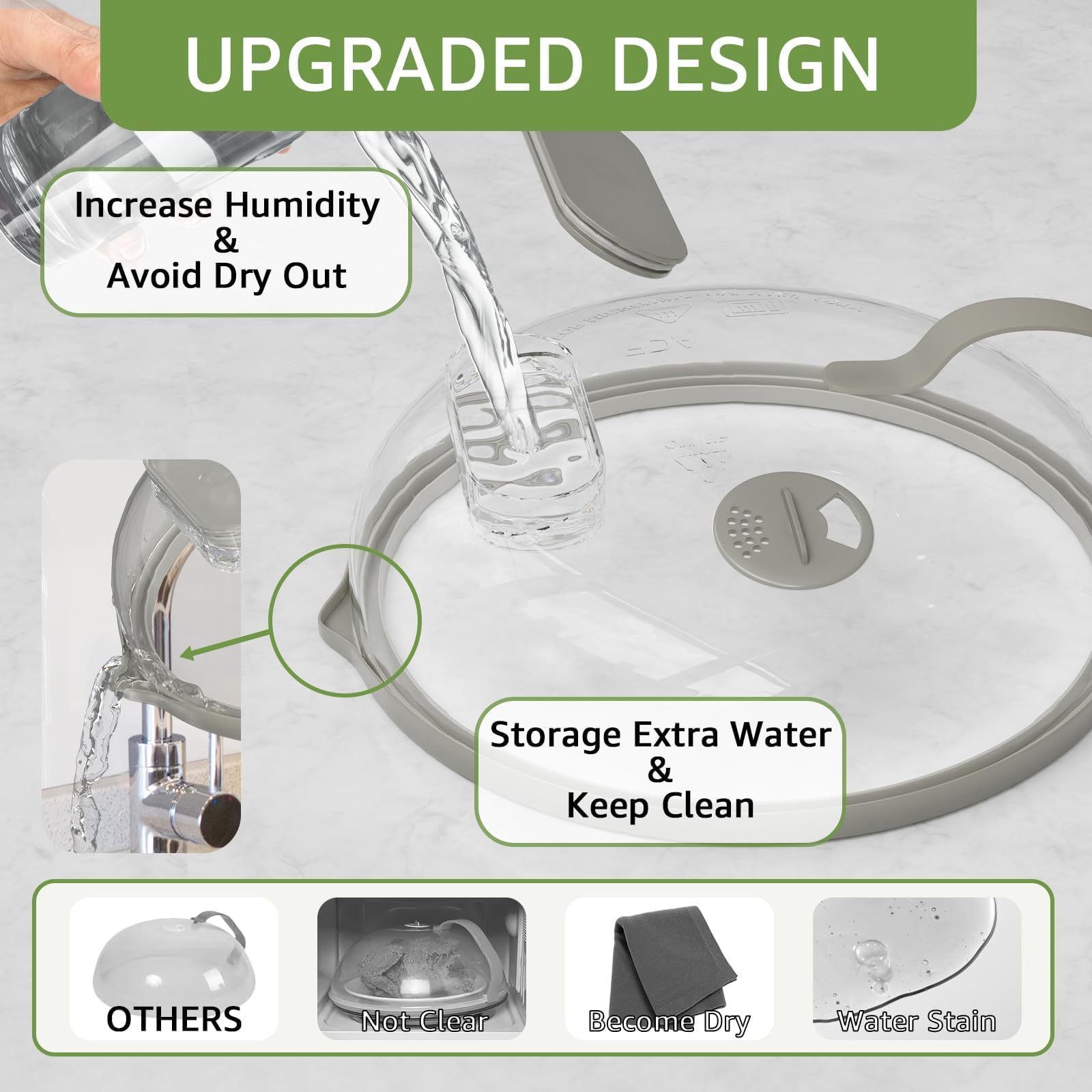 Nutikas splash guard prevents splatters, keeping your microwave clean