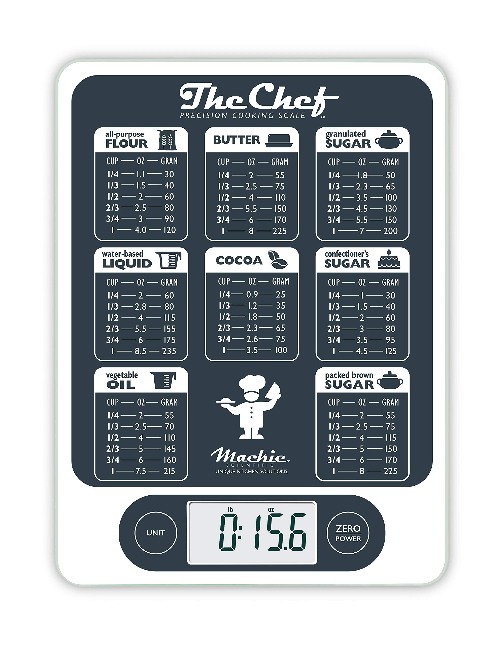 NutraTrack baking scale with glass top for precise recipe measurements.