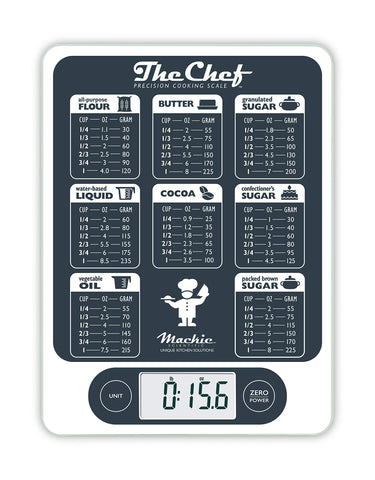 NutraTrack baking scale with glass top for precise recipe measurements.