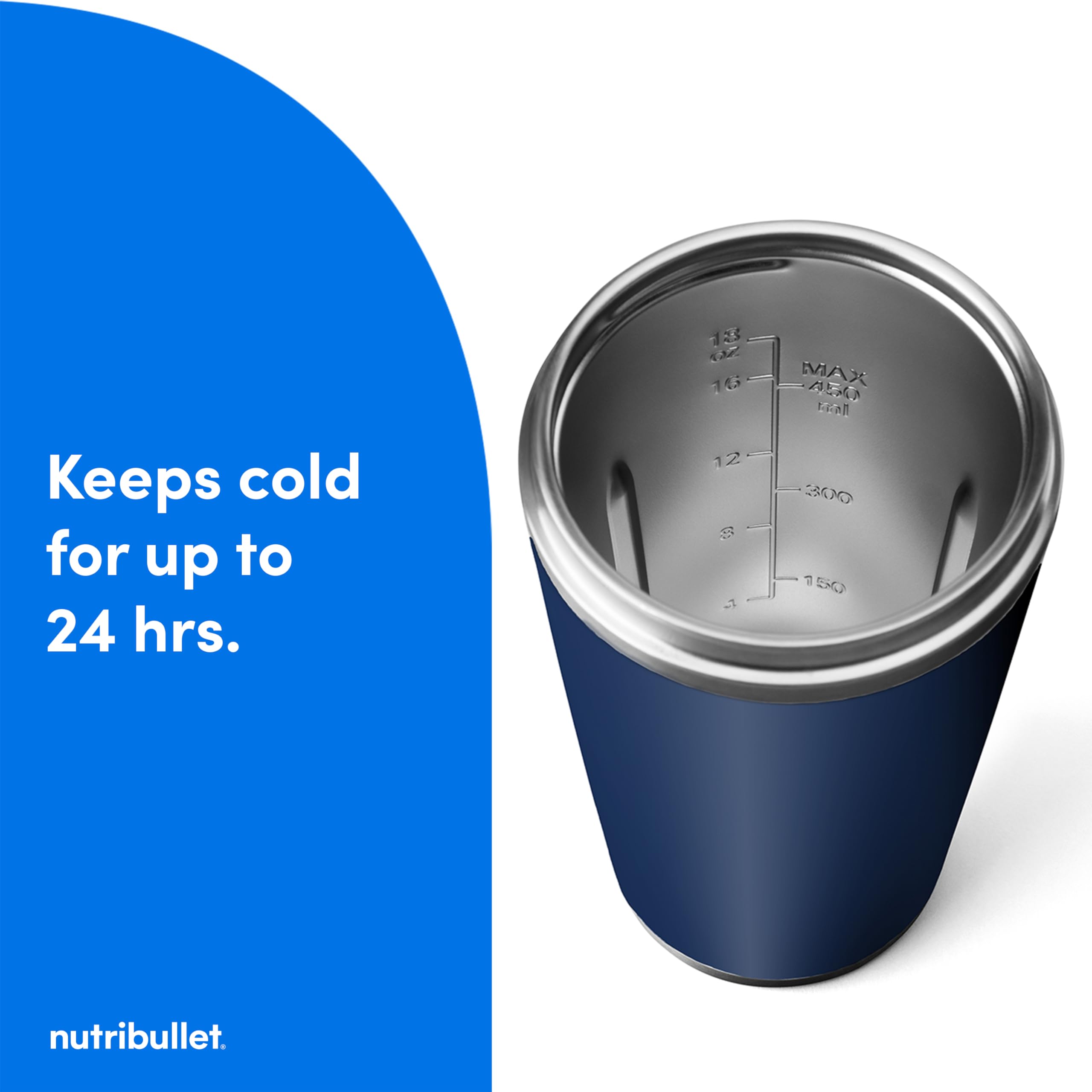 NutriBullet Flip 11-1V motor provides strong portable blending power.