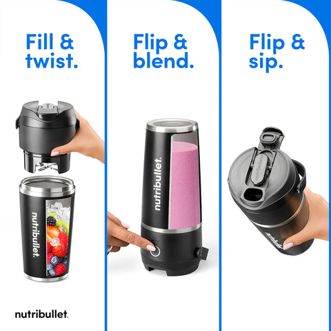 NutriBullet Flip high-torque motor powers smooth blending.