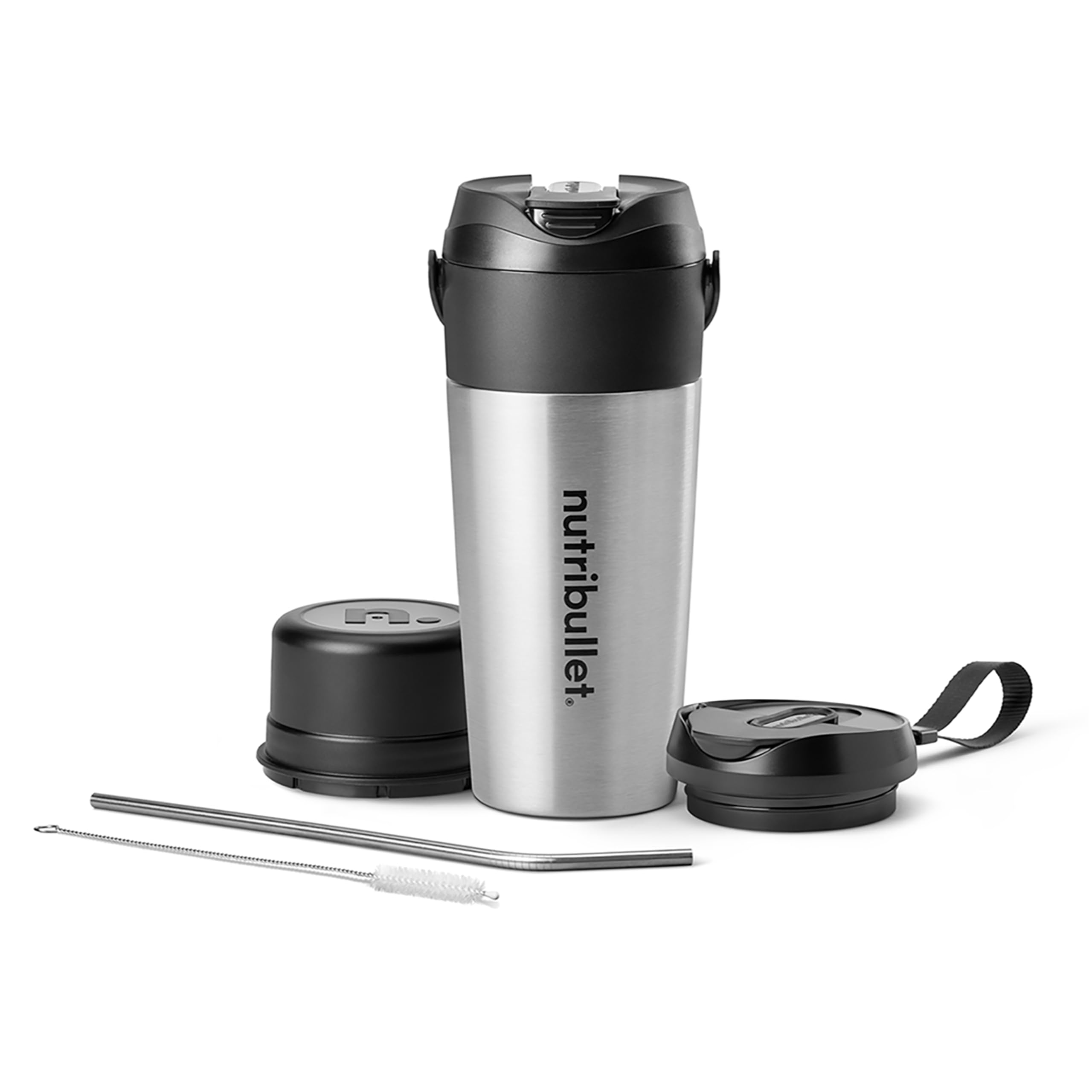 NutriBullet Flip portable blender insulated cup, ideal for on-the-go smoothies with cold-holding.