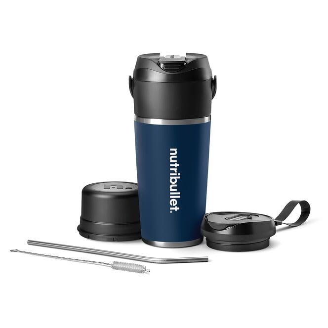 NutriBullet Flip portable blender with insulated tumbler keeps blends cold on the go.